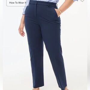 J. Crew 🎈Kellie Linen Blend Navy Blue Pants Sz 12